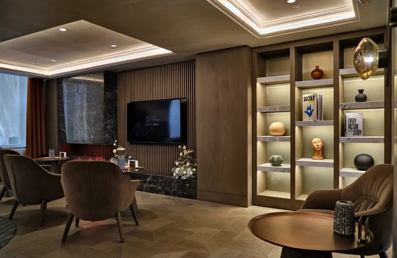A hotel suite lounge
